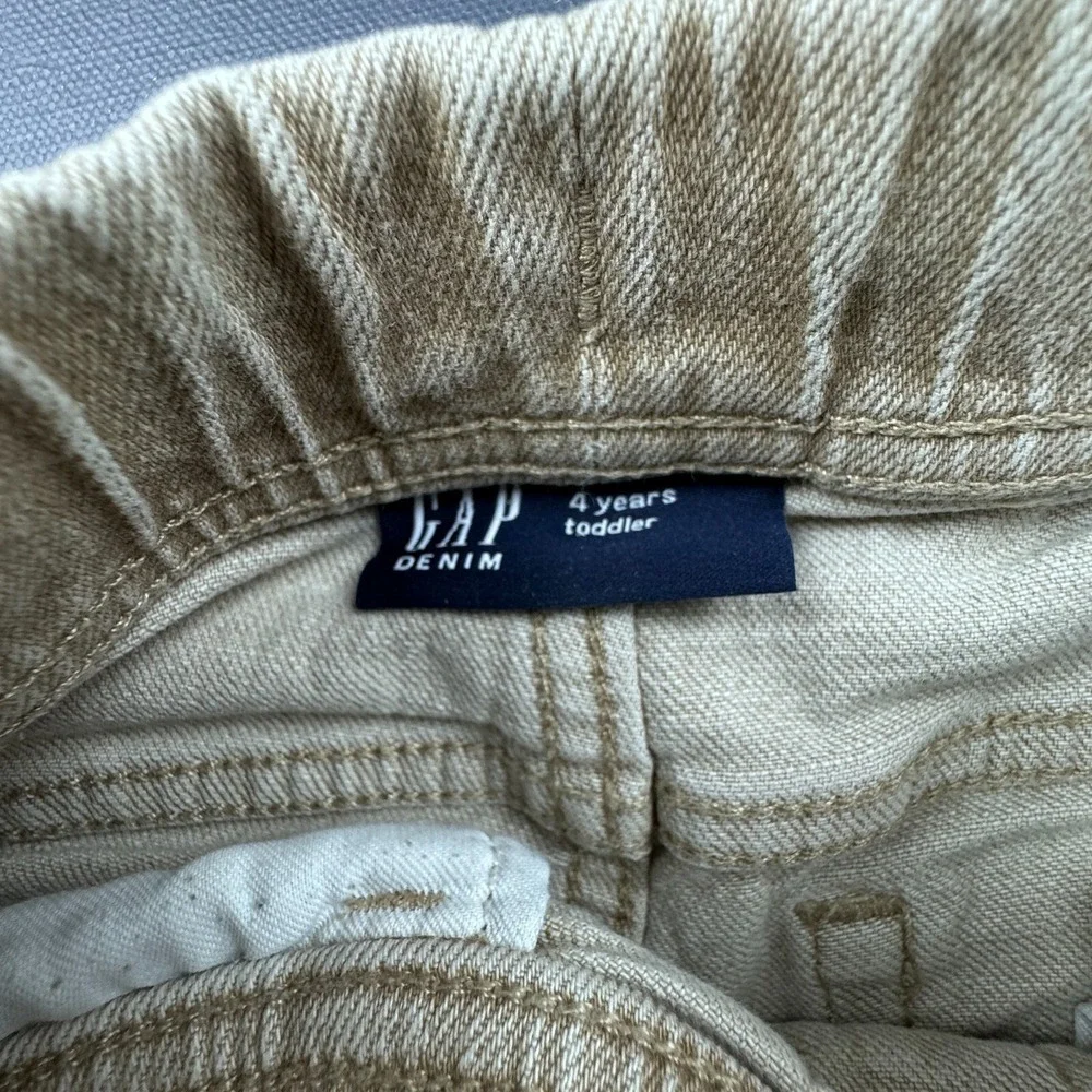 Gap Kids Boys Size 4 Tan Pull On Chino Shorts Cotton Stretch Everyday Casual
